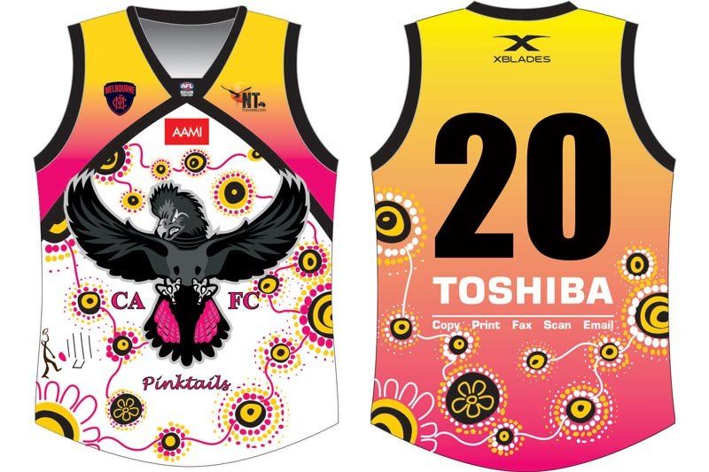 yellow and pink football apparel