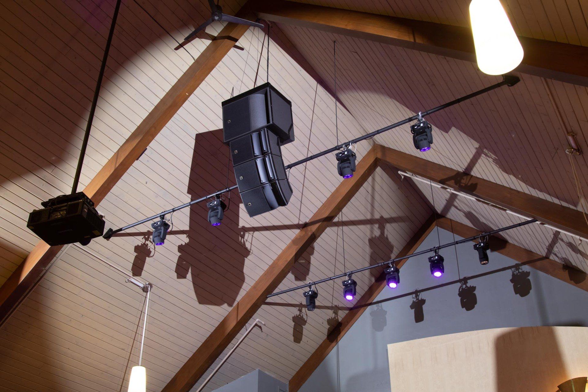 L'Acoustics Speakers hanging in Church