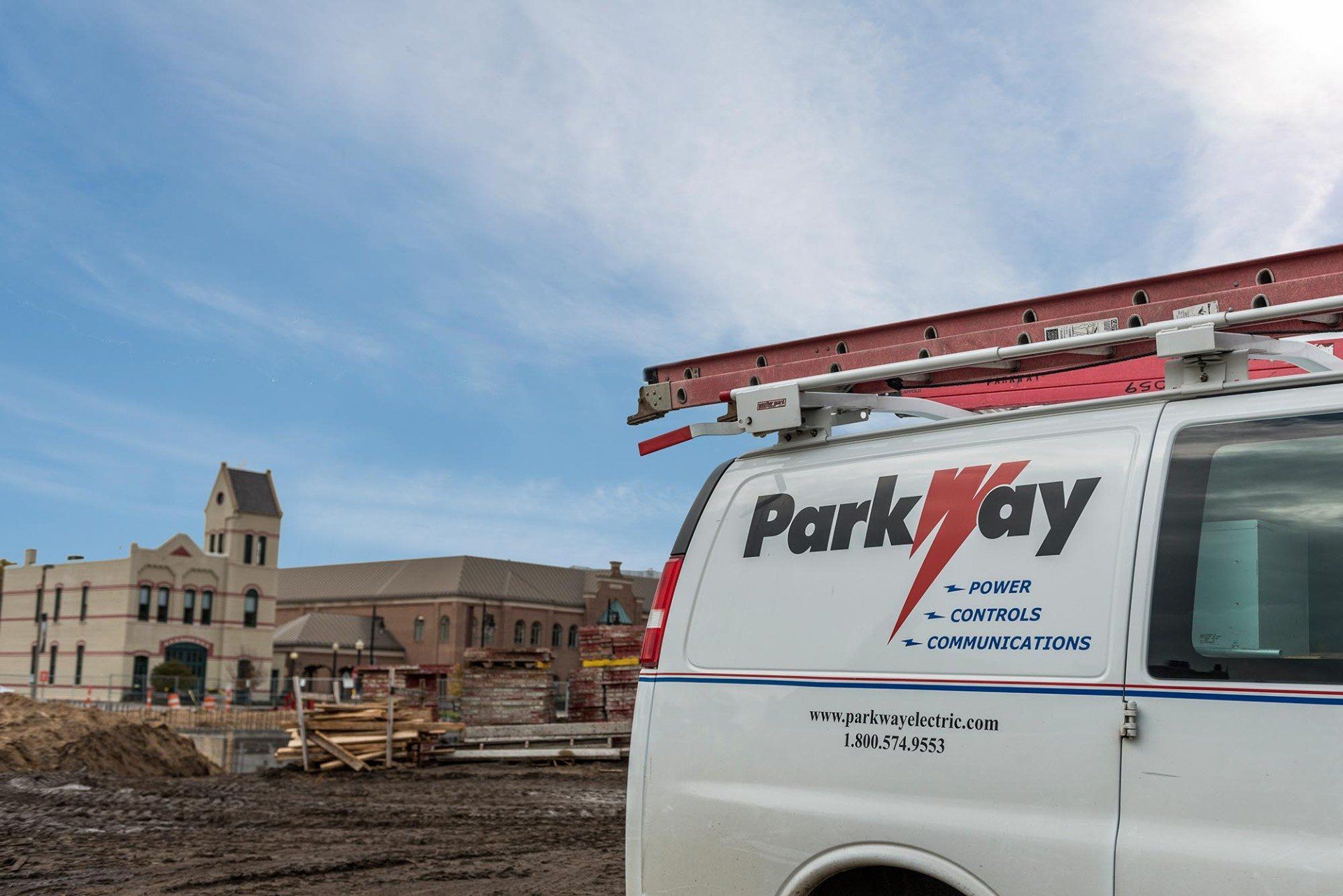 Parkway truck at Holland Construction Site.