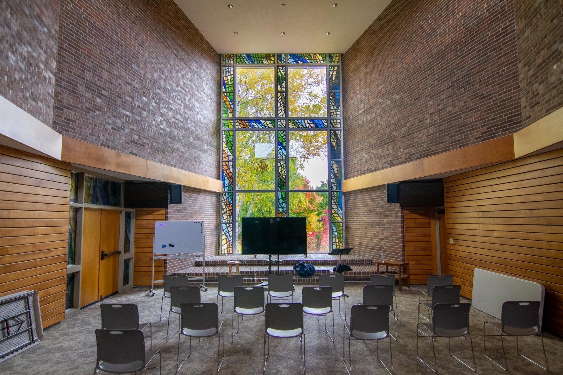 Chairs setup in chapel