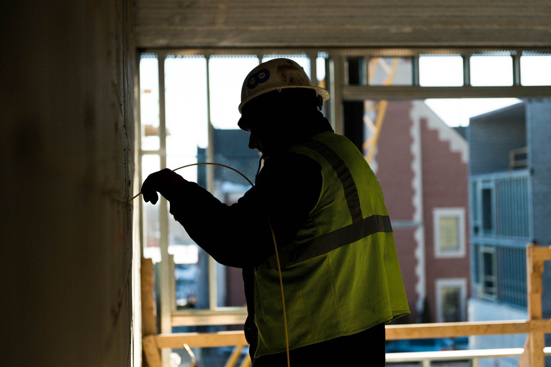 Electrician working at Holland Construction Site
