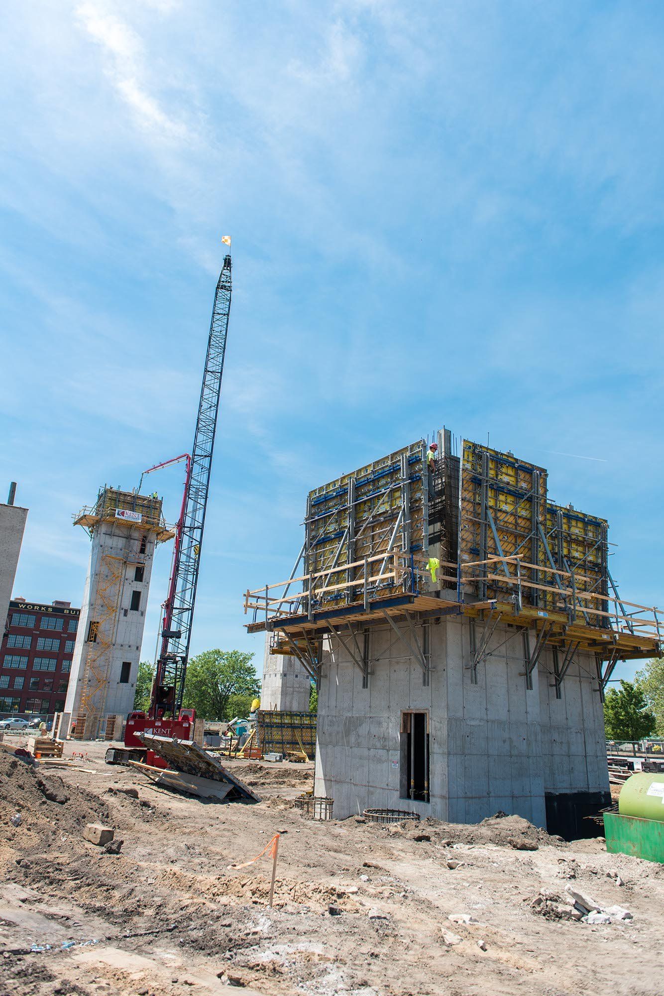 Partially built construction site