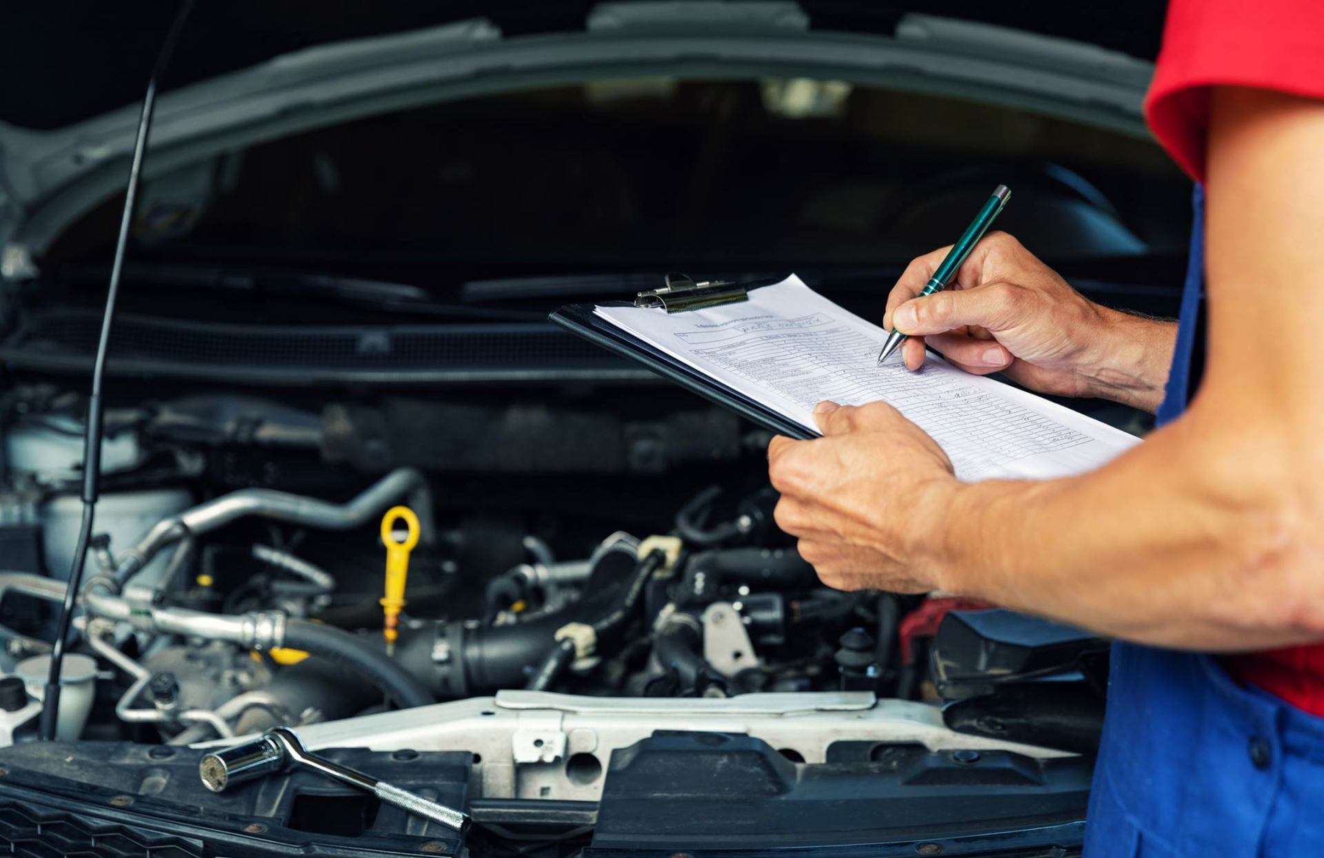 Car Being Inspected for Maintenance — Bedford, PA — Hickey's Automotive & Towing