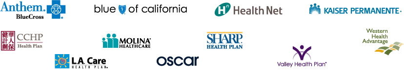A bunch of logos on a white background including blue of california