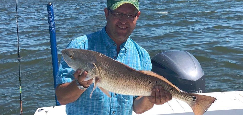 redfish caught fishing charter