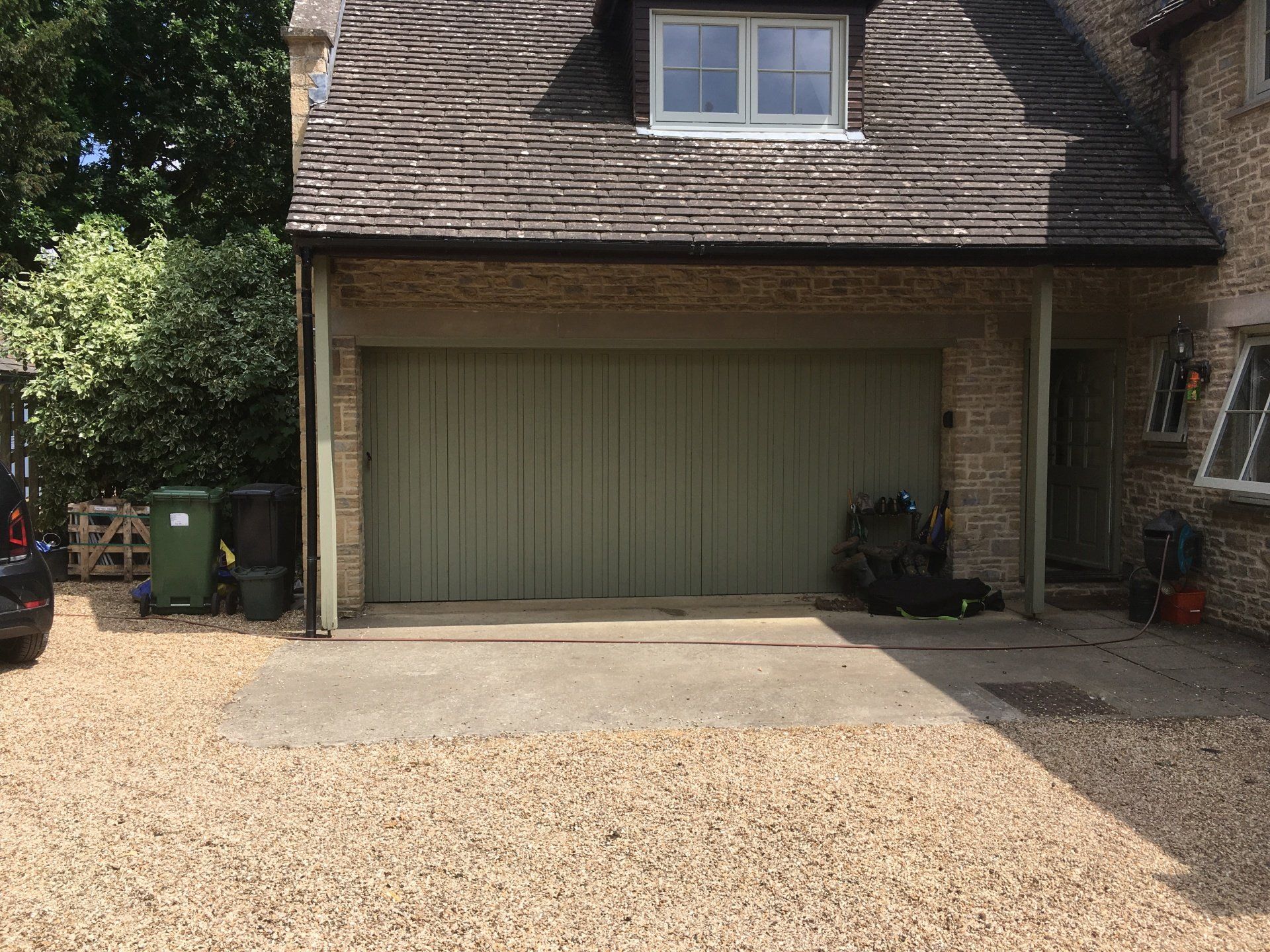 Before double garage conversion in Longworth.