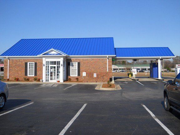 Commercial Property - Blue Metal Roof Installation in Swansboro, North Carolina