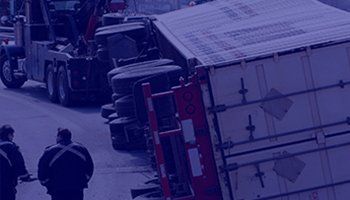 Truck turned over
