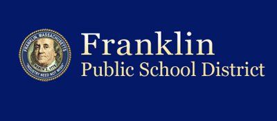 The franklin public school district logo is on a blue background.