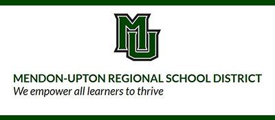 The logo for mendon-upton regional school district says we empower all learners to thrive.