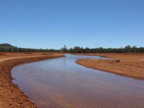 land with water