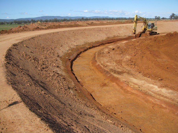 curve field made by excavator