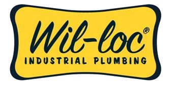 The wil-loc industrial plumbing logo is yellow and black