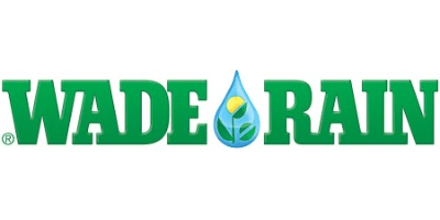 The wade rain logo has a drop of water and a flower in it.