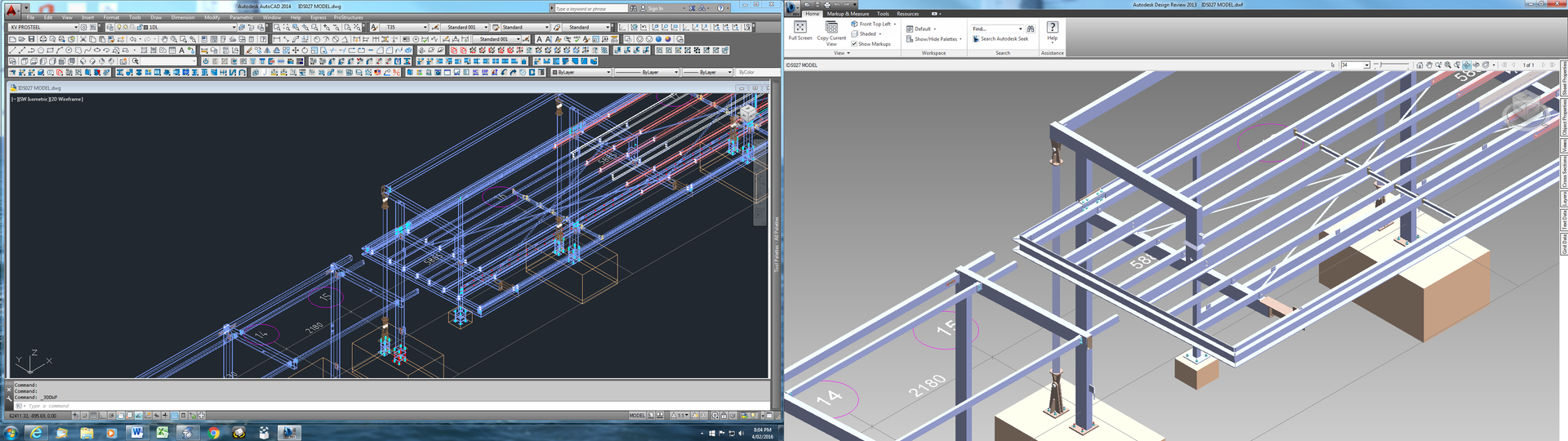 Computer drawing of construction project