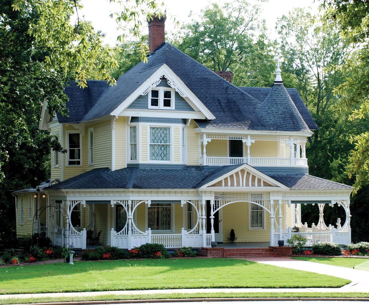 Beautiful large old yellow house