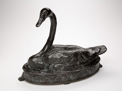 George Northup Bronze Swan Urn Sculpture George Northup Bronze Swan Urn Sculpture