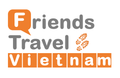 The logo for friends travel vietnam is orange and gray
