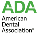The logo for the american dental association is green and white.