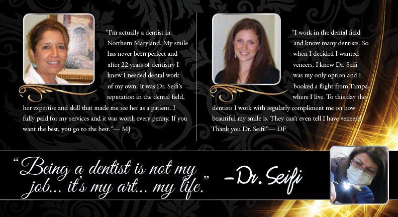 Front Side of StarBrite Dental Black and Silver Cosmetic Card
