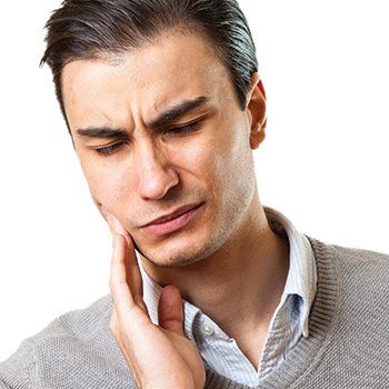 man with tooth pain