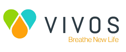 A logo for a company called vivos breathe new life