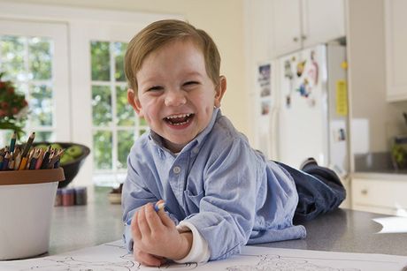 Happy boy playing