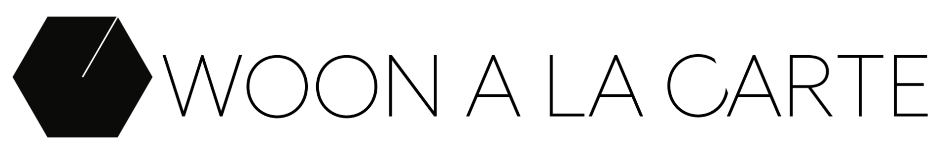Een zwart-wit logo voor woon à la carte