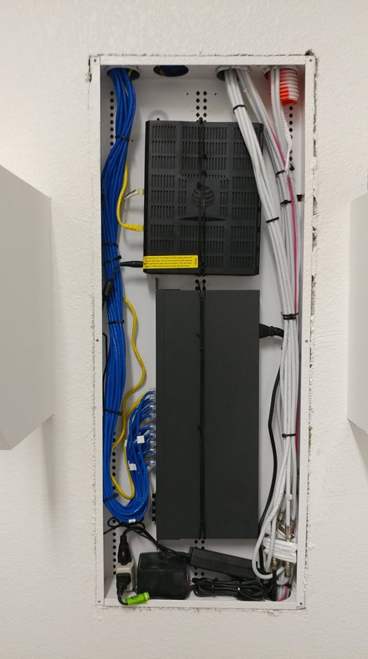 A CLEAN STRUCTURED WIRE UVERSE INSTALLATION WITH 36 INCH PANEL