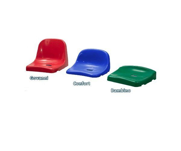 Giovanni, Confort, and Bambino seat shells for stadiums and arenas