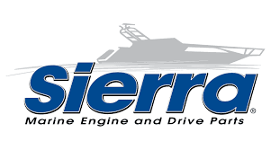 Sierra Marine Engine and Drive Parts logo, with a blue and white boat outline.