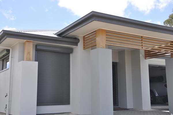 grey roller shutters
