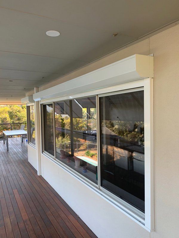 large windows with security roller