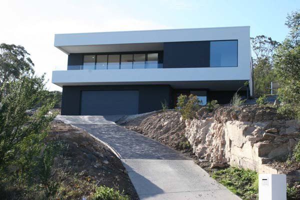 walkway to modern home