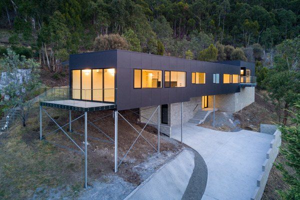 black modern home