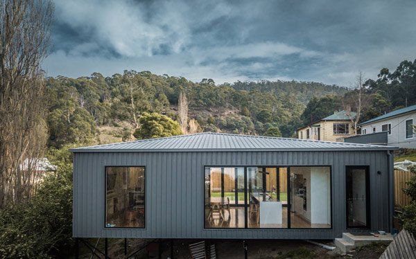 modern home on hill