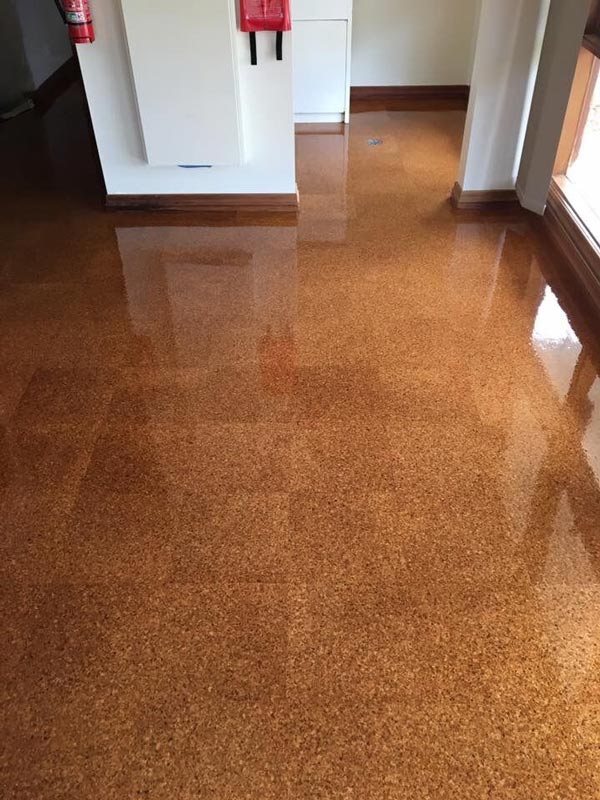 shiny cork floor