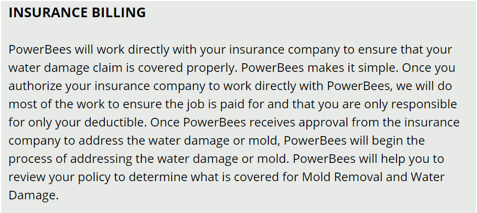 ashland Ma water damage Insurance billing