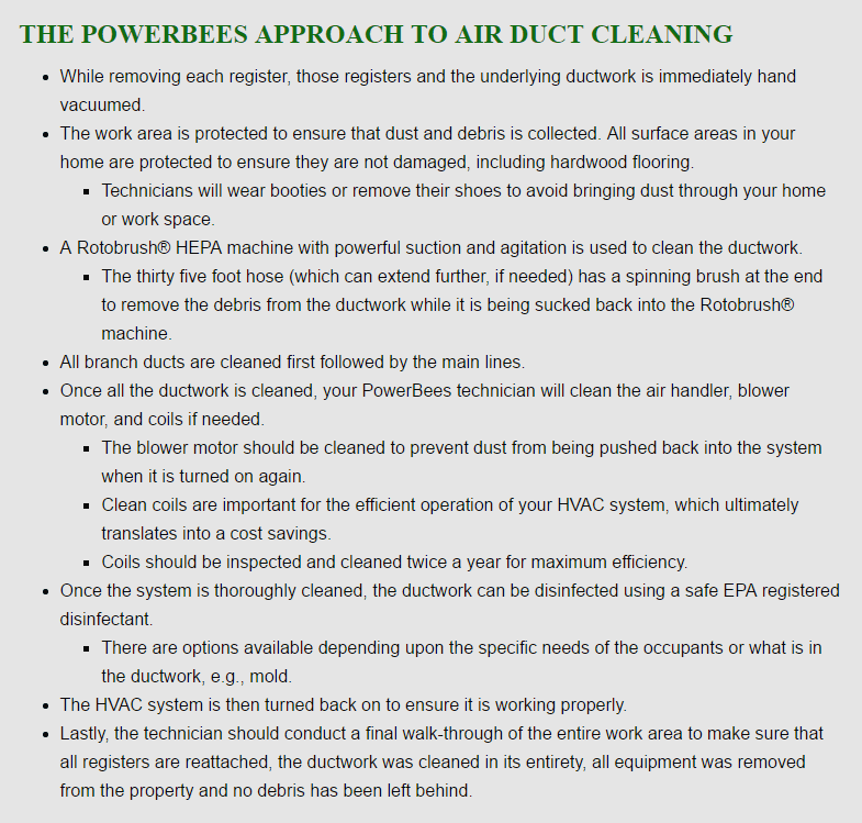 WESTWOOD air duct cleaning