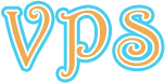 the word vps is written in blue and orange on a white background .