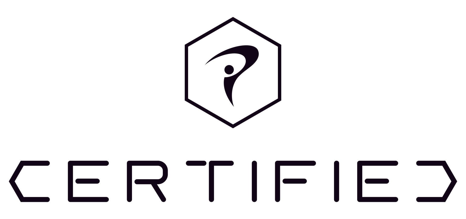 A black and white logo for a company called certified.