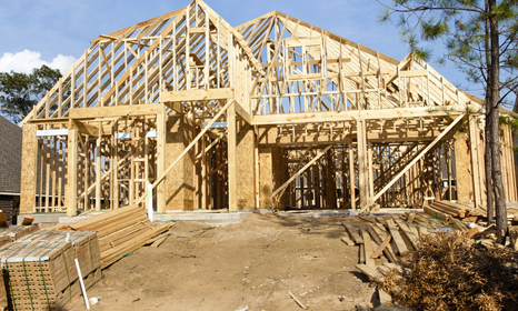A complete timber framed extension for a new build