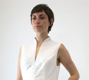 A lady in a white dress