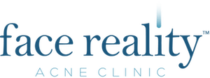 Face reality acne clinic logo on a white background