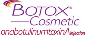 Botox cosmetic onabotulinumtoxin injection logo on a white background