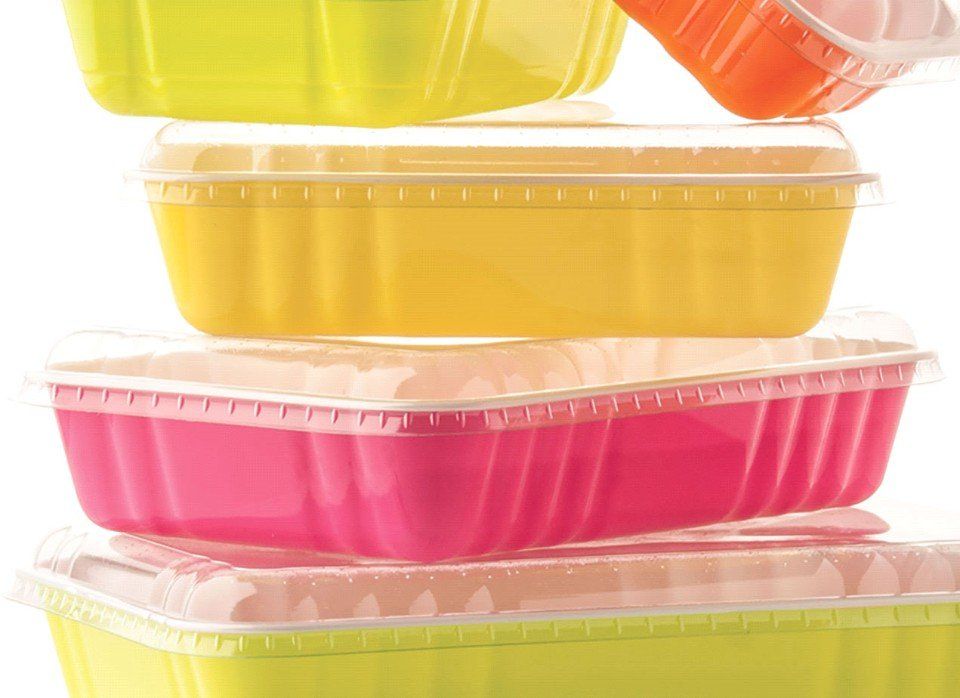 contenitori gelato e semifreddi in giallo rosa e verde