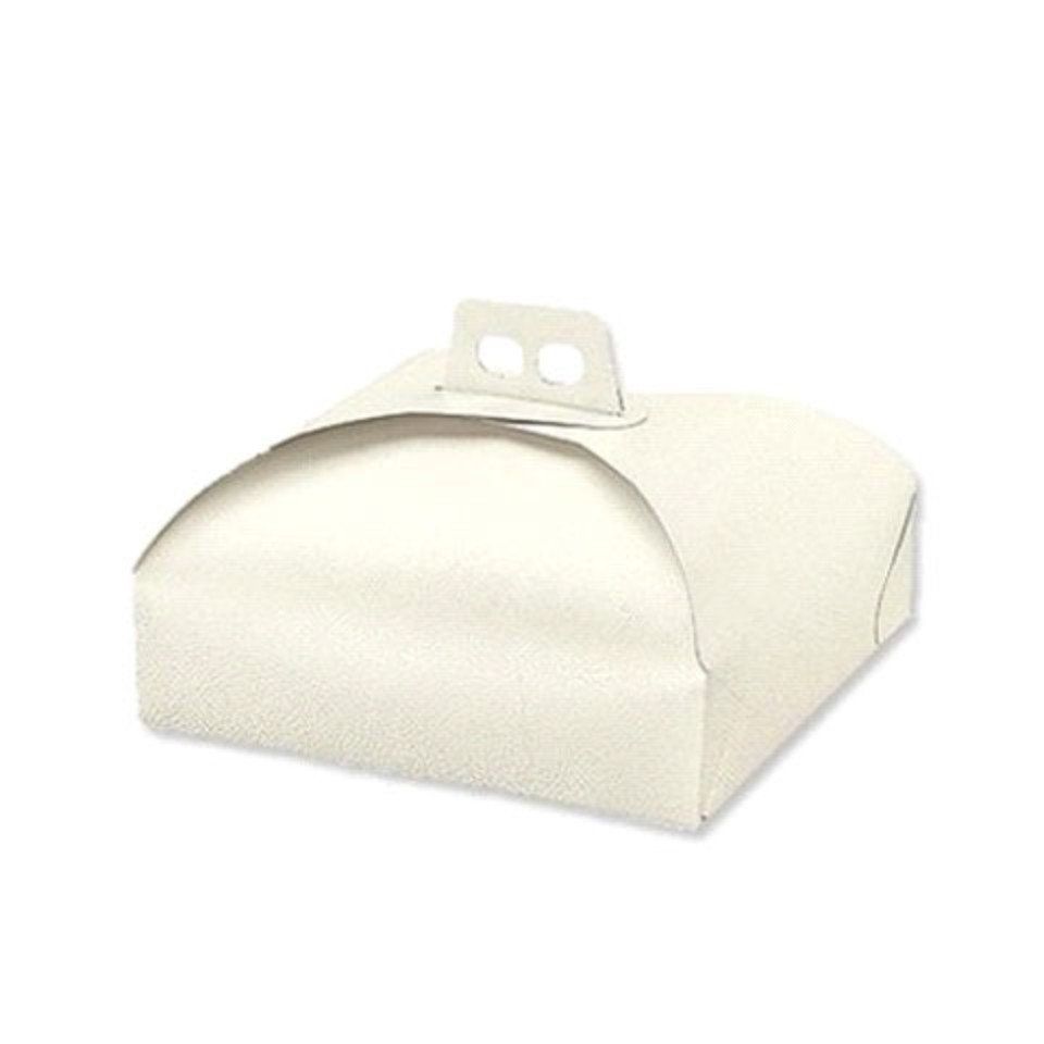una scatola portatorte in cartone bianco