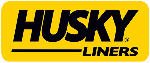 The husky liners logo is yellow and black on a white background