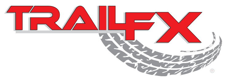 TrailFX logo with red text and tire tracks.