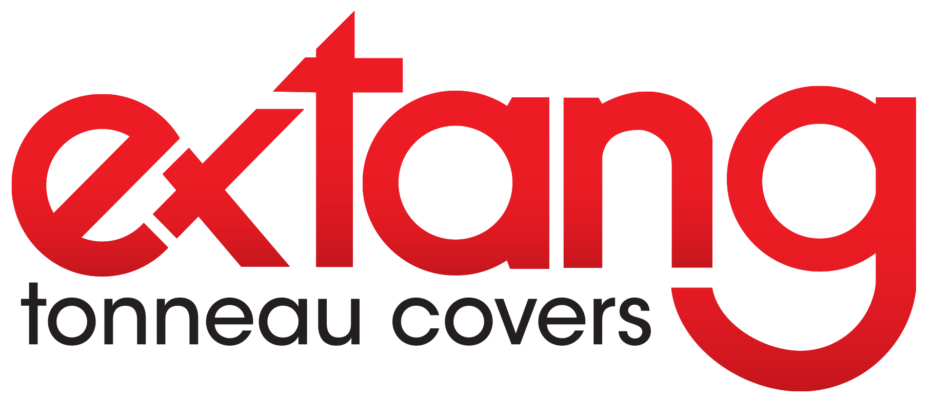 A red and white logo for tonneau covers